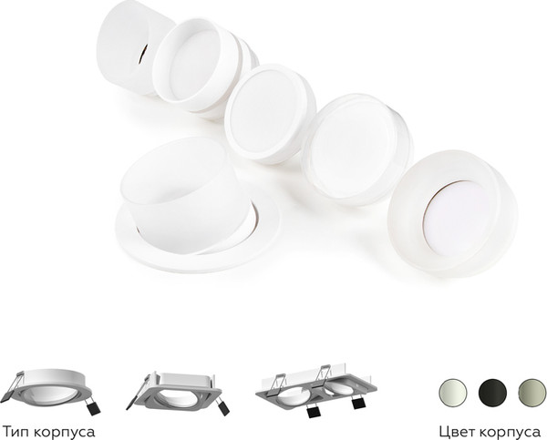 Изображение товара Рамка для точечного светильника Ambrella C7663 SWH (белый песок)