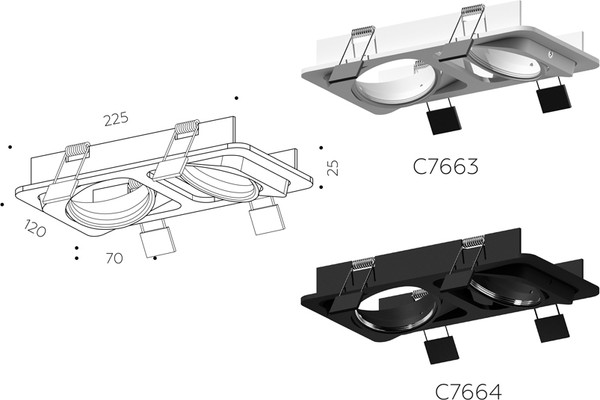 Изображение товара Рамка для точечного светильника Ambrella C7663 SWH (белый песок)