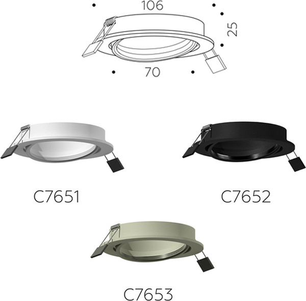 Изображение товара Рамка для точечного светильника Ambrella C7653 SGR (серый песок)