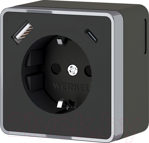 Изображение товара Розетка Werkel Gallant W5071735 (черный/хром)