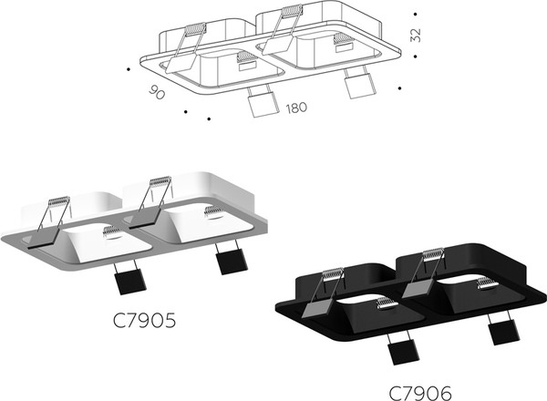 Изображение товара Рамка для точечного светильника Ambrella C7906 SBK (черный песок)