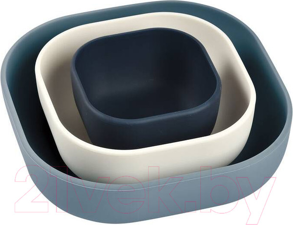 Изображение товара Набор тарелок для кормления Beaba Bols Silicone Gigognes 913566 (3шт, N Blue)