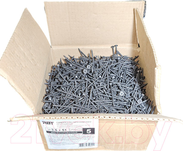 Изображение товара Саморез RBT СГКД/Ф 3.5x51 крупный шаг (5кг)