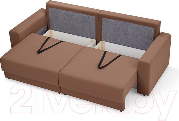 Изображение товара Диван Mio Tesoro Таун 264 1.5ек-1.5ек (1369 коричневый)