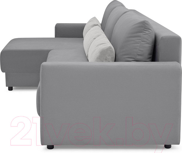 Изображение товара Диван угловой Mio Tesoro Таун 264 1.5ек-1.5ек-1.5пф (1363 серый)