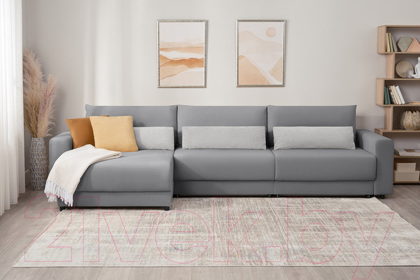 Изображение товара Диван угловой Mio Tesoro Таун 264 1.5ек-1.5ек-1.5пф (1363 серый)