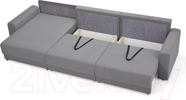 Изображение товара Диван угловой Mio Tesoro Таун 264 1.5ек-1.5ек-1.5пф (1363 серый)