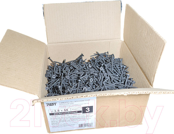 Изображение товара Саморез RBT СГКД/Ф 3.5x55 крупный шаг (3кг)