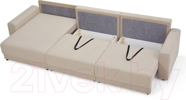 Изображение товара Диван угловой Mio Tesoro Таун 264 1.5ек-1.5ек-1.5пф (1368 бежевый)