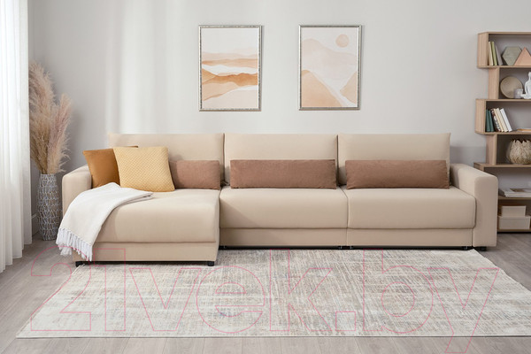 Изображение товара Диван угловой Mio Tesoro Таун 264 1.5ек-1.5ек-1.5пф (1368 бежевый)