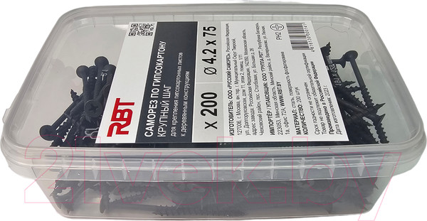 Изображение товара Саморез RBT СГКД/Ф 4.2x75 крупный шаг (200шт)