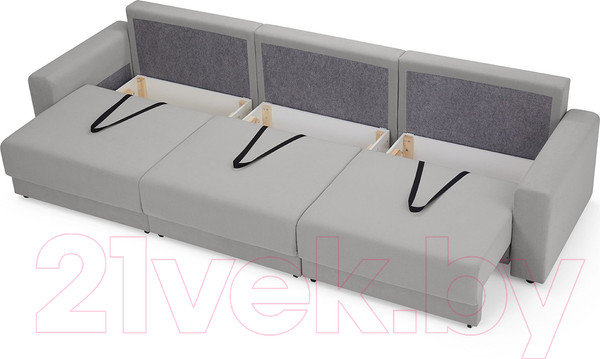 Изображение товара Диван Mio Tesoro Таун 264 1.5ек-1.5ек-1.5ек (1366 светло-серый)