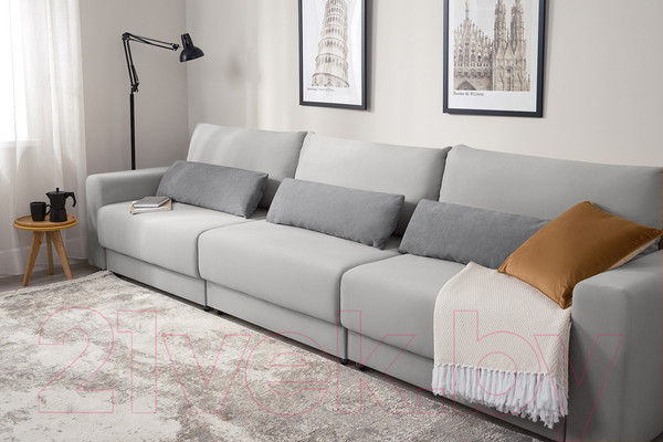 Изображение товара Диван Mio Tesoro Таун 264 1.5ек-1.5ек-1.5ек (1366 светло-серый)