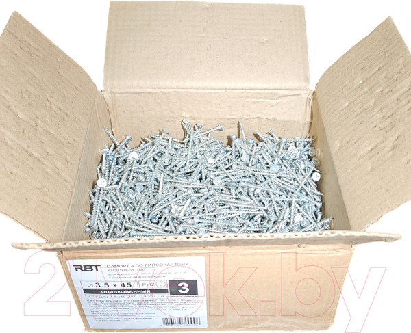 Изображение товара Саморез RBT СГКД/Ц 3.5x45 крупный шаг (3кг)