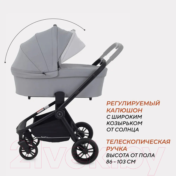 Изображение товара Детская универсальная коляска Rant Energy Basic 3 в 1 2024 / RA092 (серый)