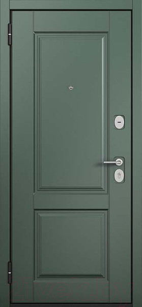 Изображение товара Входная дверь Mastino F4 Family Eco PP черный муар металлик/E-1 авокадо/белый софт (86x205, левая)