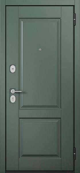 Изображение товара Входная дверь Mastino F4 Family Eco PP черный муар металлик/E-1 авокадо/белый софт (86x205, правая)