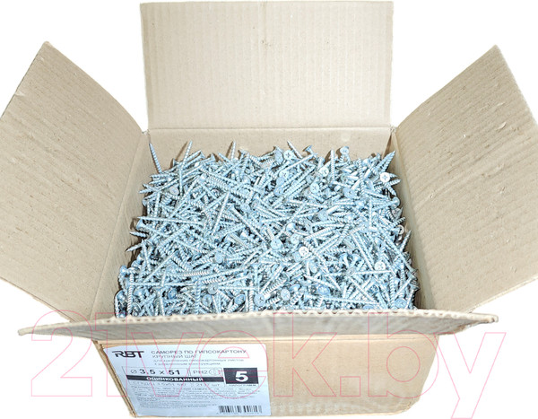 Изображение товара Саморез RBT СГКД/Ц 3.5x51 крупный шаг (5кг)