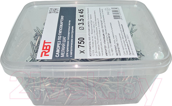 Изображение товара Саморез RBT СГКМ/Ц 3.5x45 мелкий шаг (750шт)