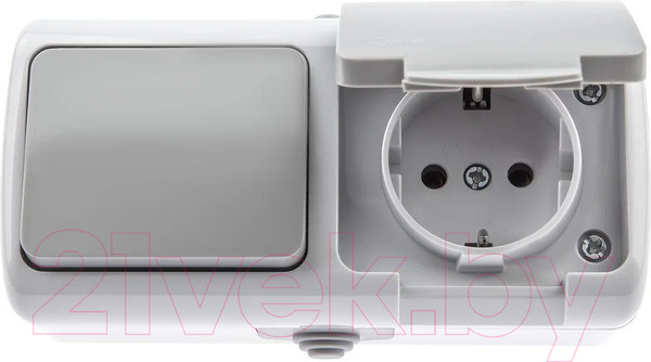 Изображение товара Блок выключатель+розетка INTRO Atlantic 5-701-03 / Б0050947