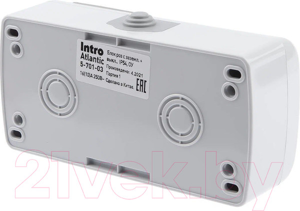 Изображение товара Блок выключатель+розетка INTRO Atlantic 5-701-03 / Б0050947