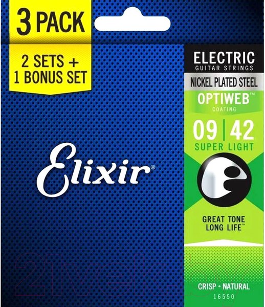 Изображение товара Струны для электрогитары Elixir Strings 16550 9-42