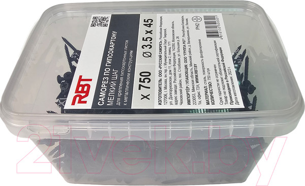 Изображение товара Саморез RBT СГКМ/Ф 3.5x45 мелкий шаг (750шт)