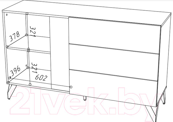 Изображение товара Тумба НК Мебель Reno КД-3 (белый)