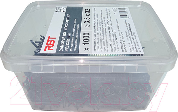 Изображение товара Саморез RBT СГКМ/Ф 3.5x32 мелкий шаг (1000шт)