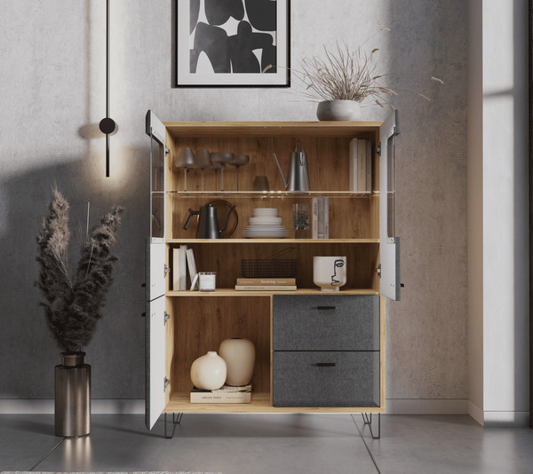 Изображение товара Тумба Black Red White Grace KOM2W1D2S с подсветкой (дуб наварра)