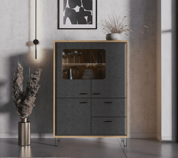 Изображение товара Тумба Black Red White Grace KOM2W1D2S с подсветкой (дуб наварра)