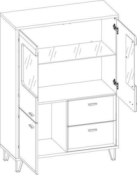 Изображение товара Тумба Black Red White Grace KOM2W1D2S с подсветкой (дуб наварра)