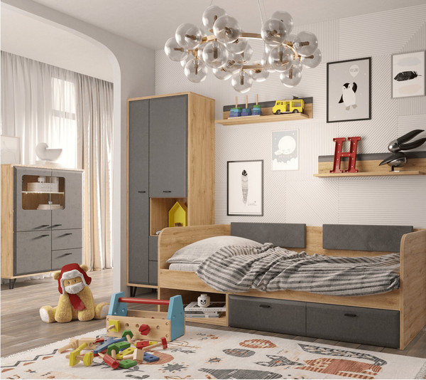 Изображение товара Тумба Black Red White Grace KOM2W1D2S с подсветкой (дуб наварра)