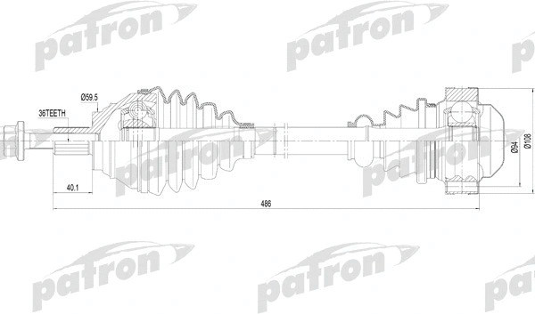 Изображение товара Приводной вал Patron PDS0252