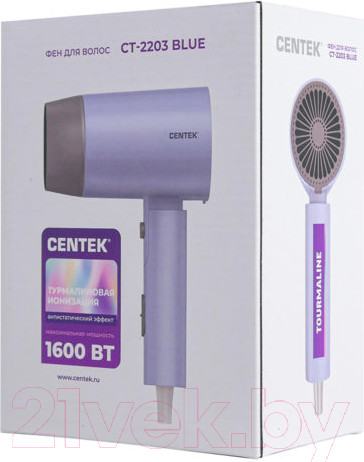 Изображение товара Компактный фен Centek CT-2203 (синий)