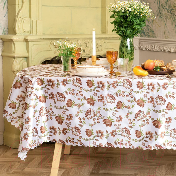 Изображение товара Скатерть Доляна Red flowers 145x300 / 10389107