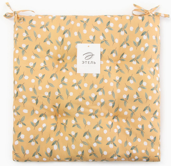 Изображение товара Подушка на стул Этель Цветы / 10401975 (40х40, желтый)