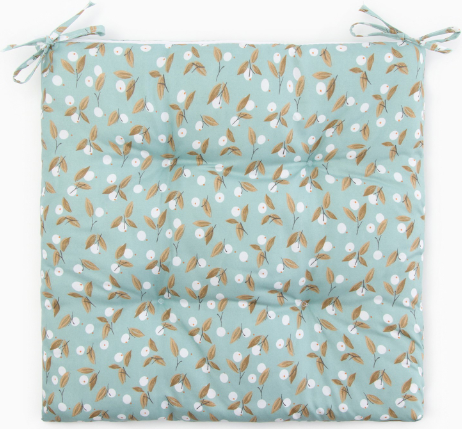 Изображение товара Подушка на стул Этель Цветы / 10401974 (40x40, голубой)