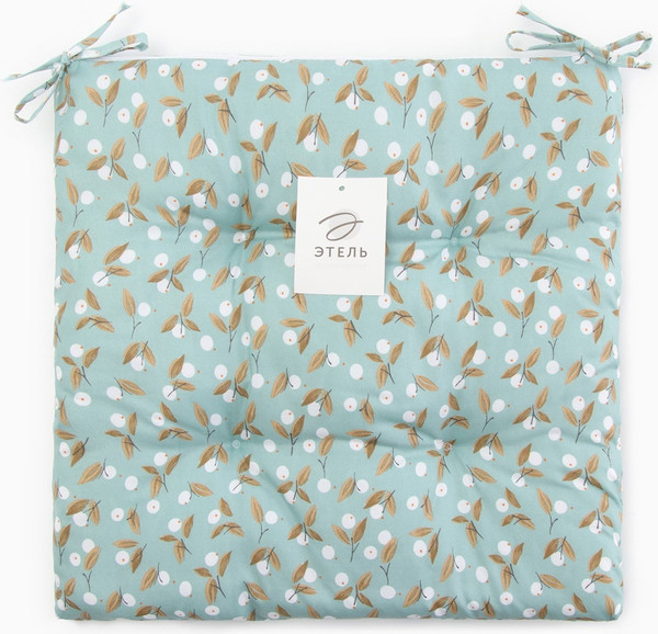 Изображение товара Подушка на стул Этель Цветы / 10401974 (40x40, голубой)