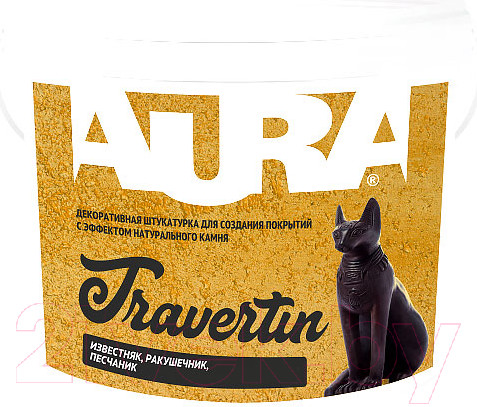 Изображение товара Штукатурка готовая декоративная Aura Dekor Travertin (16кг, белый)