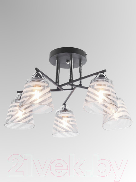 Изображение товара Люстра Aitin-Pro НПБ 02-5x60-101 / 70024/5 (черный/хром)