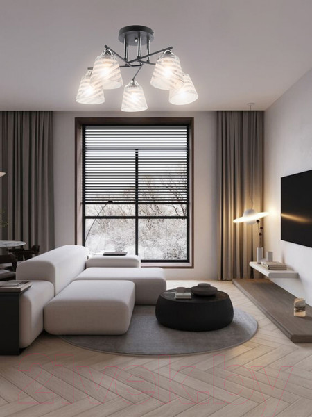 Изображение товара Люстра Aitin-Pro НПБ 02-5x60-101 / 70024/5 (черный/хром)