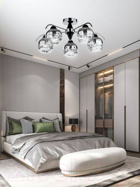 Изображение товара Люстра Aitin-Pro НПБ 02-5x60-105 / 8028/5 (черный/хром)