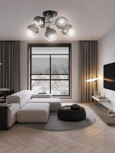 Изображение товара Люстра Aitin-Pro НПБ 02-5x60-101 / 8037/5 (черный/хром)