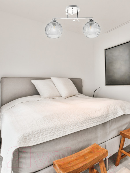 Изображение товара Потолочный светильник Aitin-Pro НПБ 02-2x60-101 / 8056/2 (белый/хром)