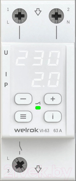 Изображение товара Реле напряжения Welrok VI-63 (белый)