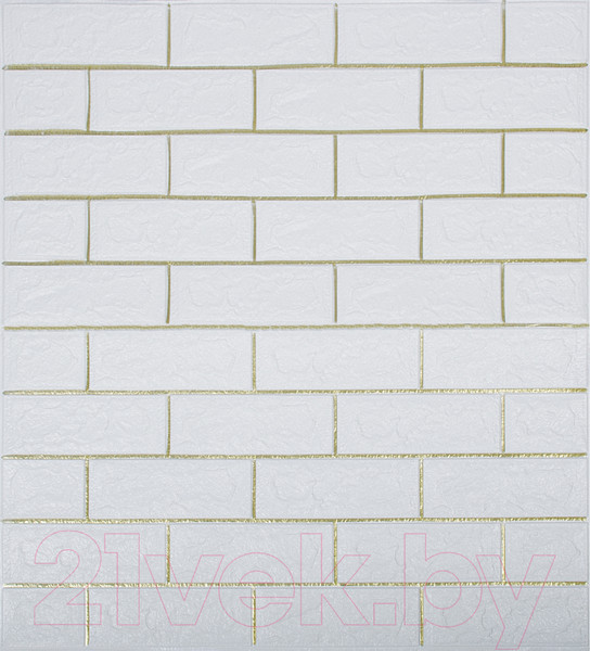 Изображение товара Панель ПВХ Самоклейкин Самоклеющаяся Белая с золотом LKD-02-04-02WH (70x77x5мм)