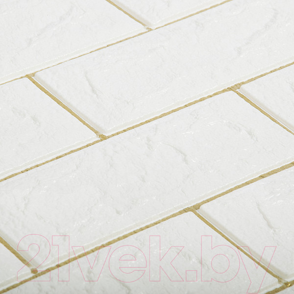 Изображение товара Панель ПВХ Самоклейкин Самоклеющаяся Белая с золотом LKD-02-04-02WH (70x77x5мм)