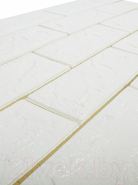 Изображение товара Панель ПВХ Самоклейкин Самоклеющаяся Белая с золотом LKD-02-04-02WH (70x77x5мм)