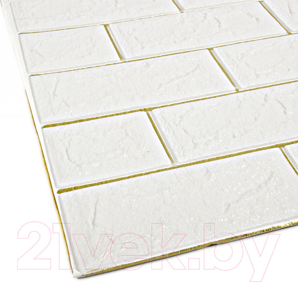 Изображение товара Панель ПВХ Самоклейкин Самоклеющаяся Белая с золотом LKD-02-04-02WH (70x77x5мм)